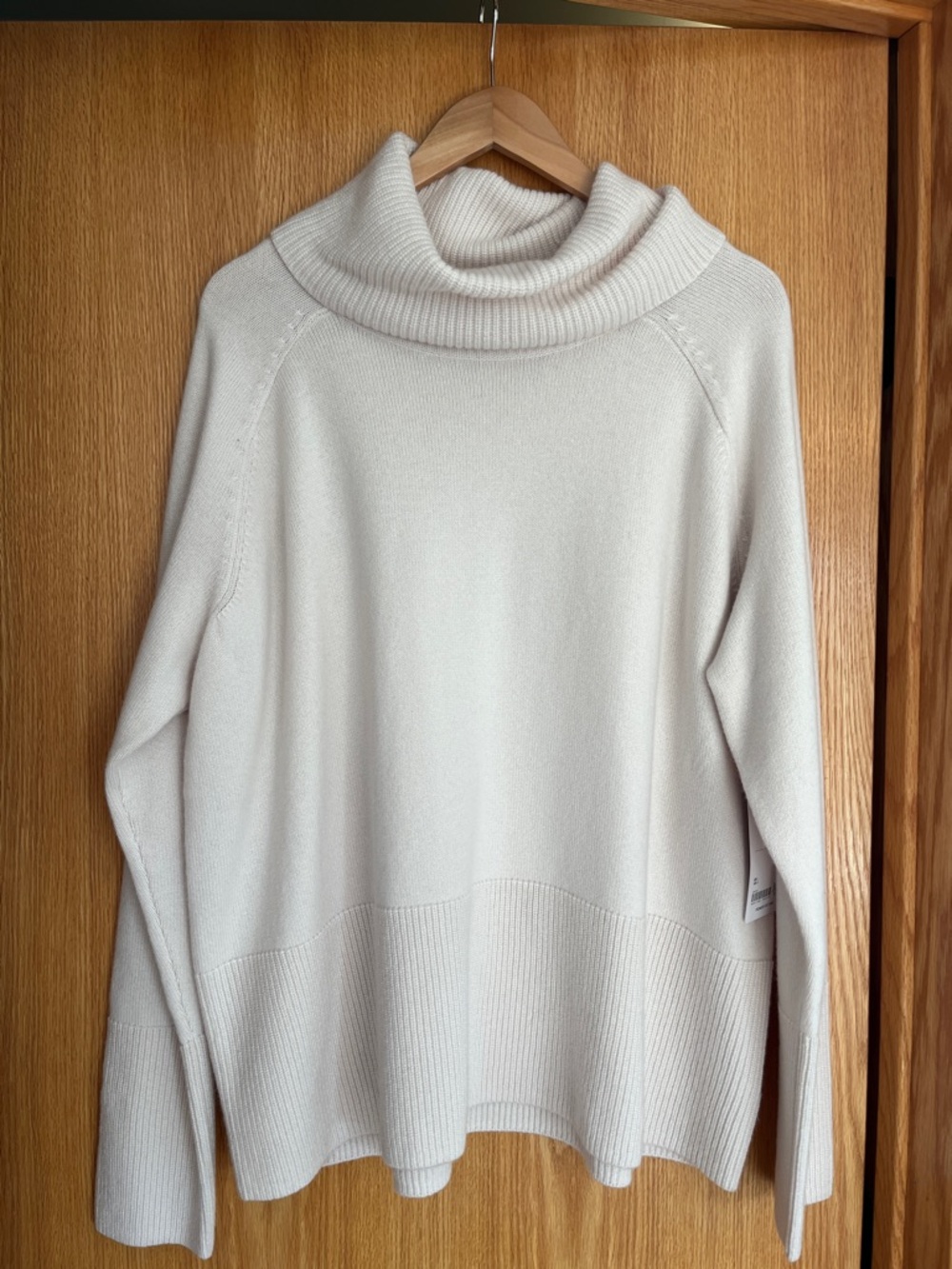 Athleta Cream Funnel Neck Sweater
